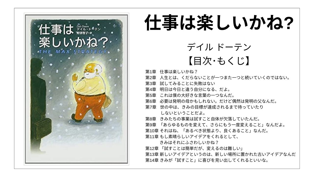 【全目次】仕事は楽しいかね? / デイル ドーテン【要点･もくじ】 モクホン 1分で成長するための本の目次を読むサイト