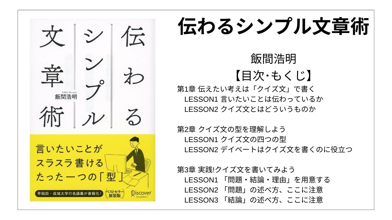 【全目次】伝わるシンプル文章術 / 飯間浩明【要点･もくじ】 モクホン 1分で成長するための本の目次を読むサイト