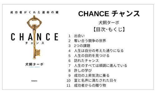 【全目次】CHANCE チャンス / 犬飼ターボ【要点･もくじ･評価感想】#CHANCE #チャンス