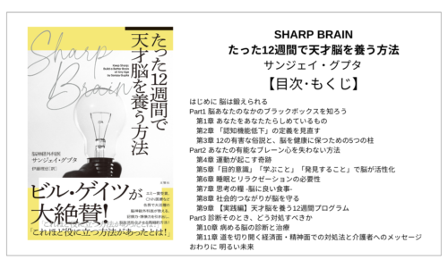 【全目次】SHARP BRAIN たった12週間で天才脳を養う方法 / サンジェイ・グプタ【要点･もくじ･評価感想】 #SHARPBRAIN  #サンジェイグプタ