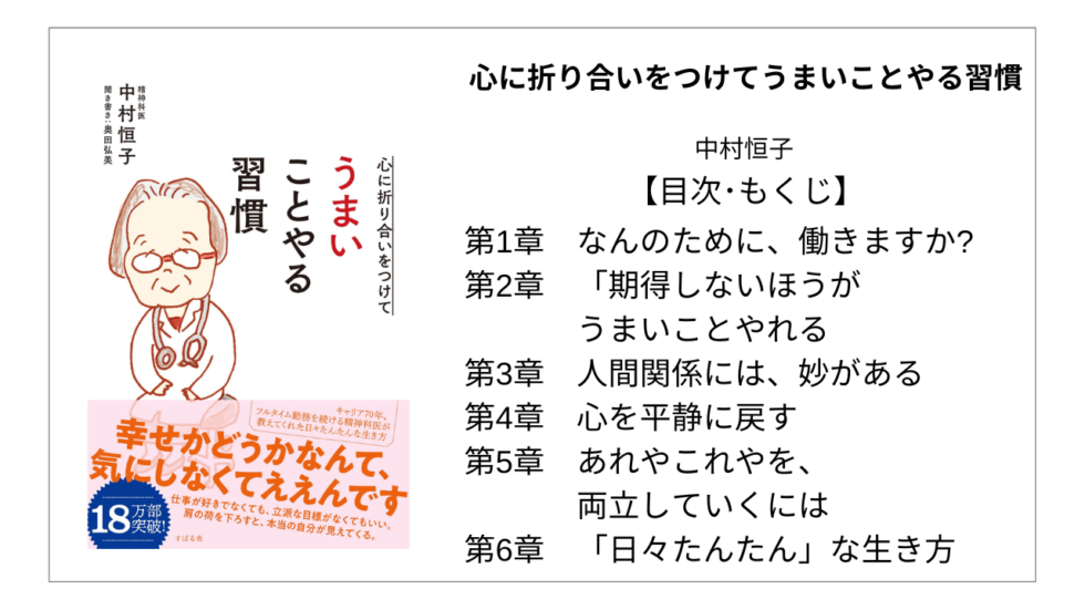 【全目次】心に折り合いをつけて うまいことやる習慣 / 中村恒子【要約･もくじ･評価感想】 #心に折り合いをつけてうまいことやる習慣 #中村 ...