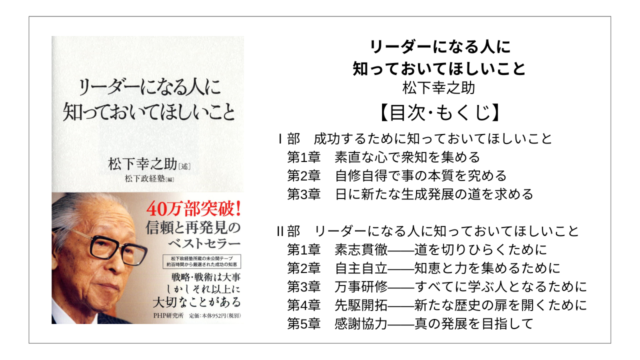 【全目次】リーダーになる人に知っておいてほしいこと / 松下幸之助【要約･もくじ･評価感想】 #リーダーになる人に知っておいてほしいこと ...