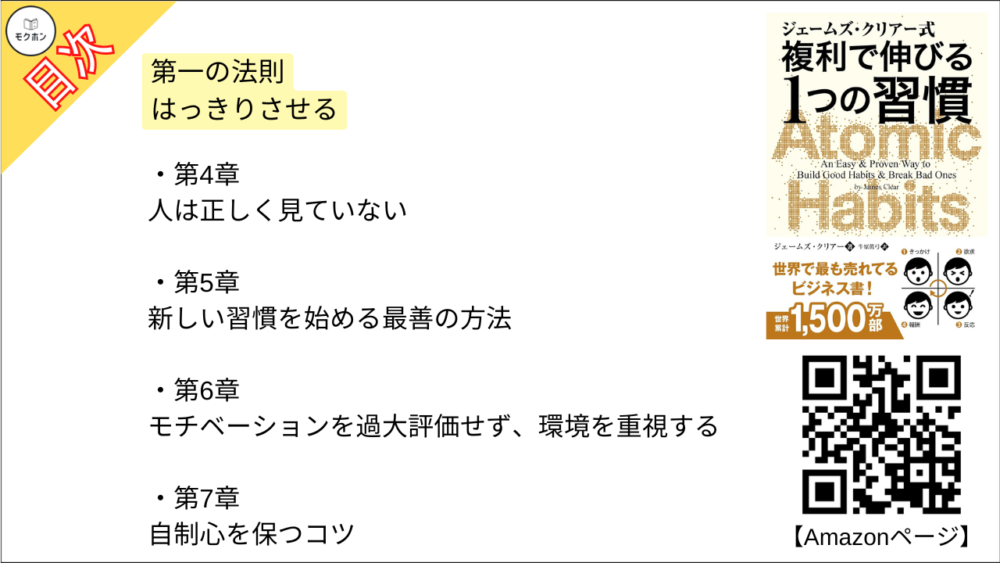 【ジェームズ・クリアー式 複利で伸びる1つの習慣 目次】第一の法則 はっきりさせる【ジェームズ・クリアー･要点･もくじ】