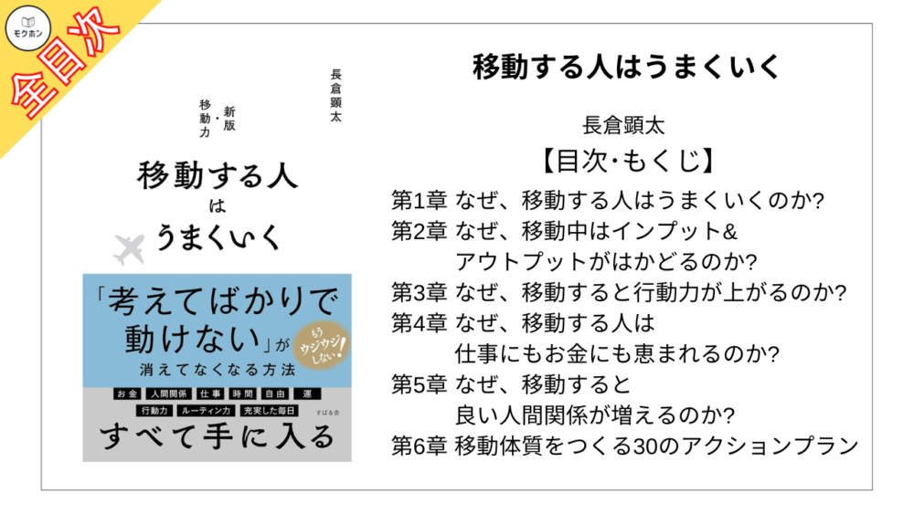 【全目次】移動する人はうまくいく  / 長倉顕太【要約･もくじ･評価感想】 #長倉顕太 #移動する人はうまくいく