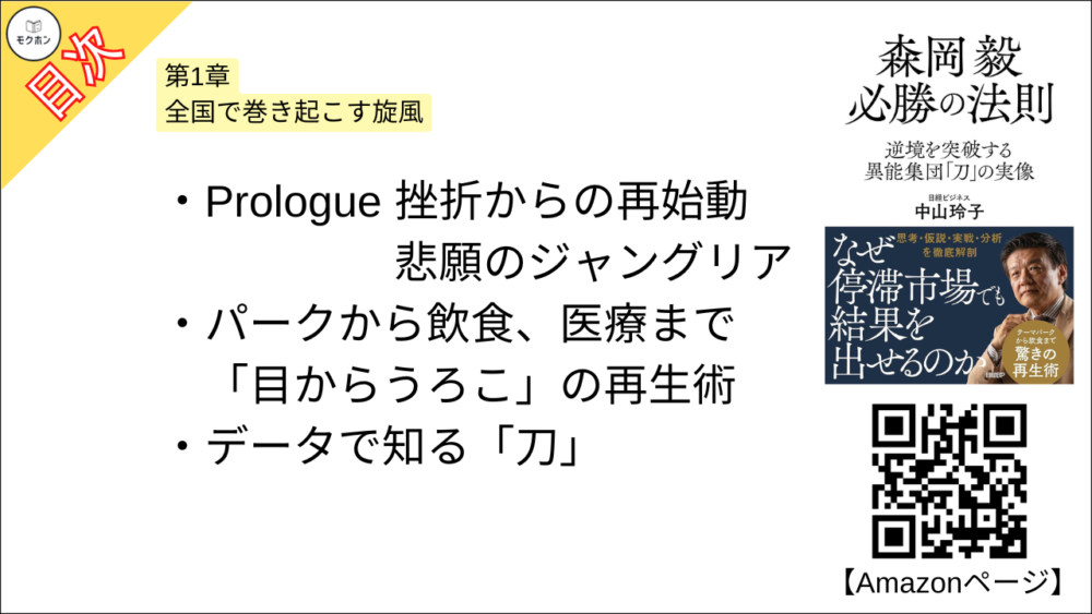 【森岡毅 必勝の法則 目次】第1章 全国で巻き起こす旋風【中山玲子･要点･もくじ】