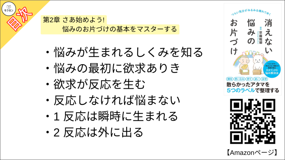 【消えない悩みのお片づけ 目次】第2章 さあ始めよう! 悩みのお片づけの基本をマスターする【草薙龍瞬･要点･もくじ】