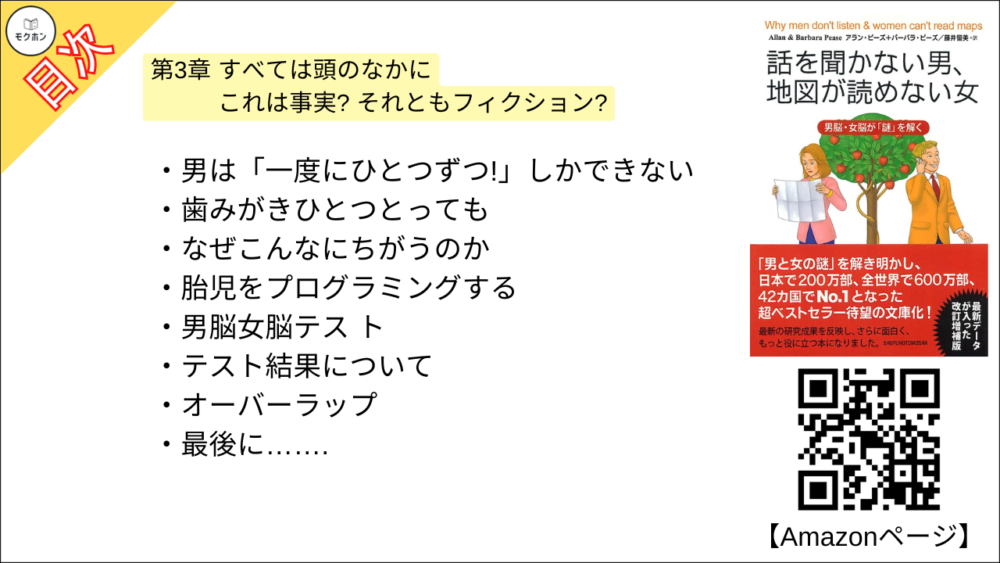 【話を聞かない男、地図が読めない女 目次】第3章 すべては頭のなかに これは事実? それともフィクション?【アラン・ピーズ･要約･もくじ】